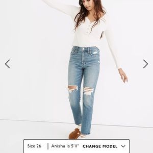NWT Madewell Jeans- Perfect Vintage- Size 26- Denman Wash